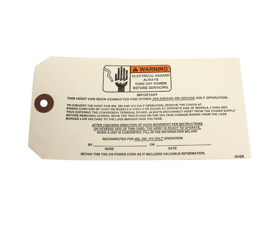 CM Instruction Tag