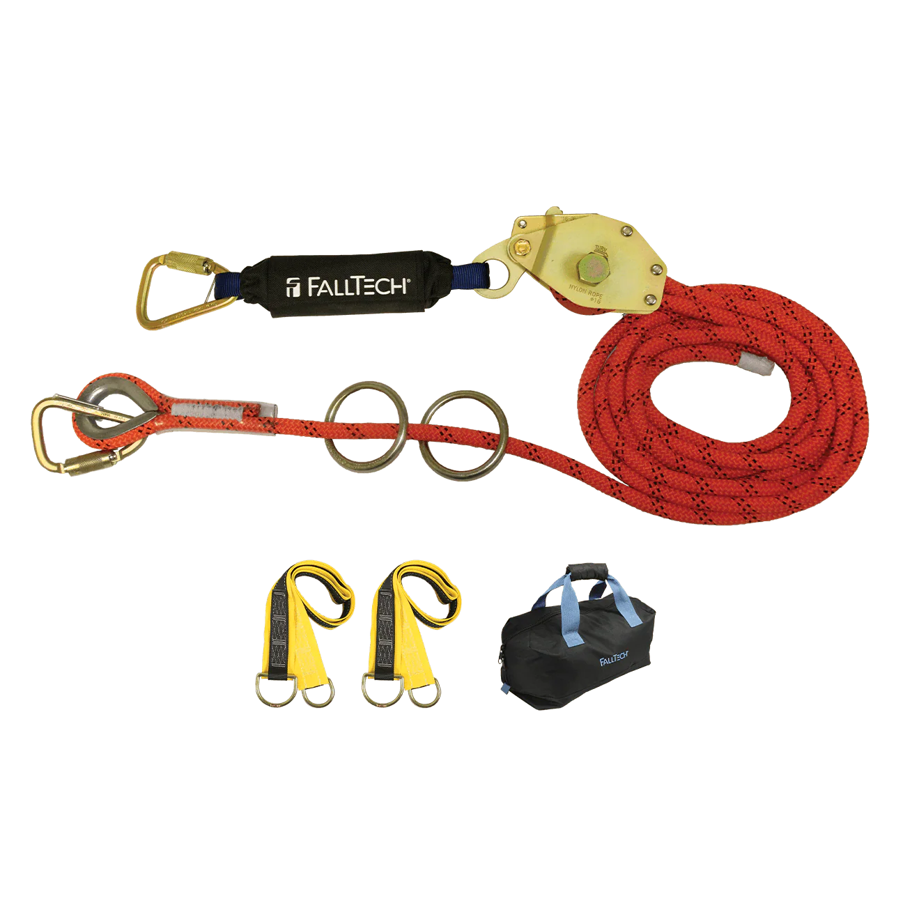 30' Temporary Rope HLL System; 2-person with Kernmantle Rope