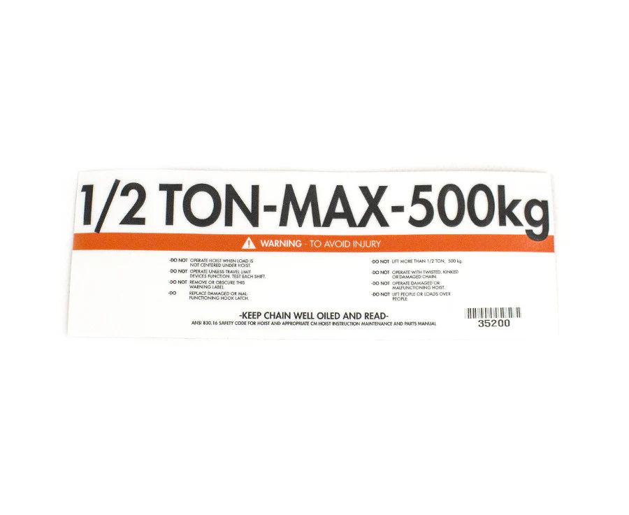 CM Capacity Label 1/2 Ton (V2)