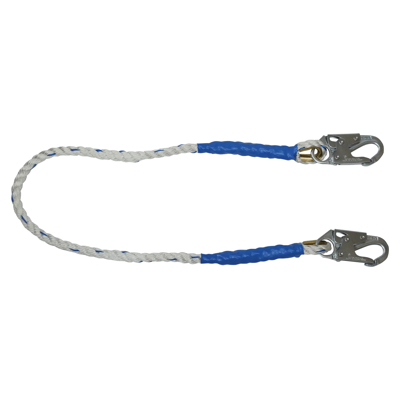 4' Rope Restraint Lanyard, Fixed-length with Steel Snap Hooks