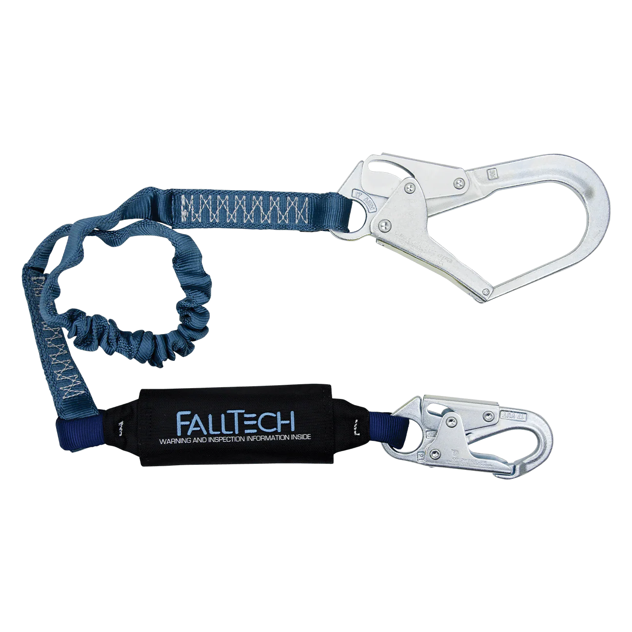 4½' to 6' ViewPack® Elastic Energy Absorbing Lanyard, Single-leg with Steel Connectors