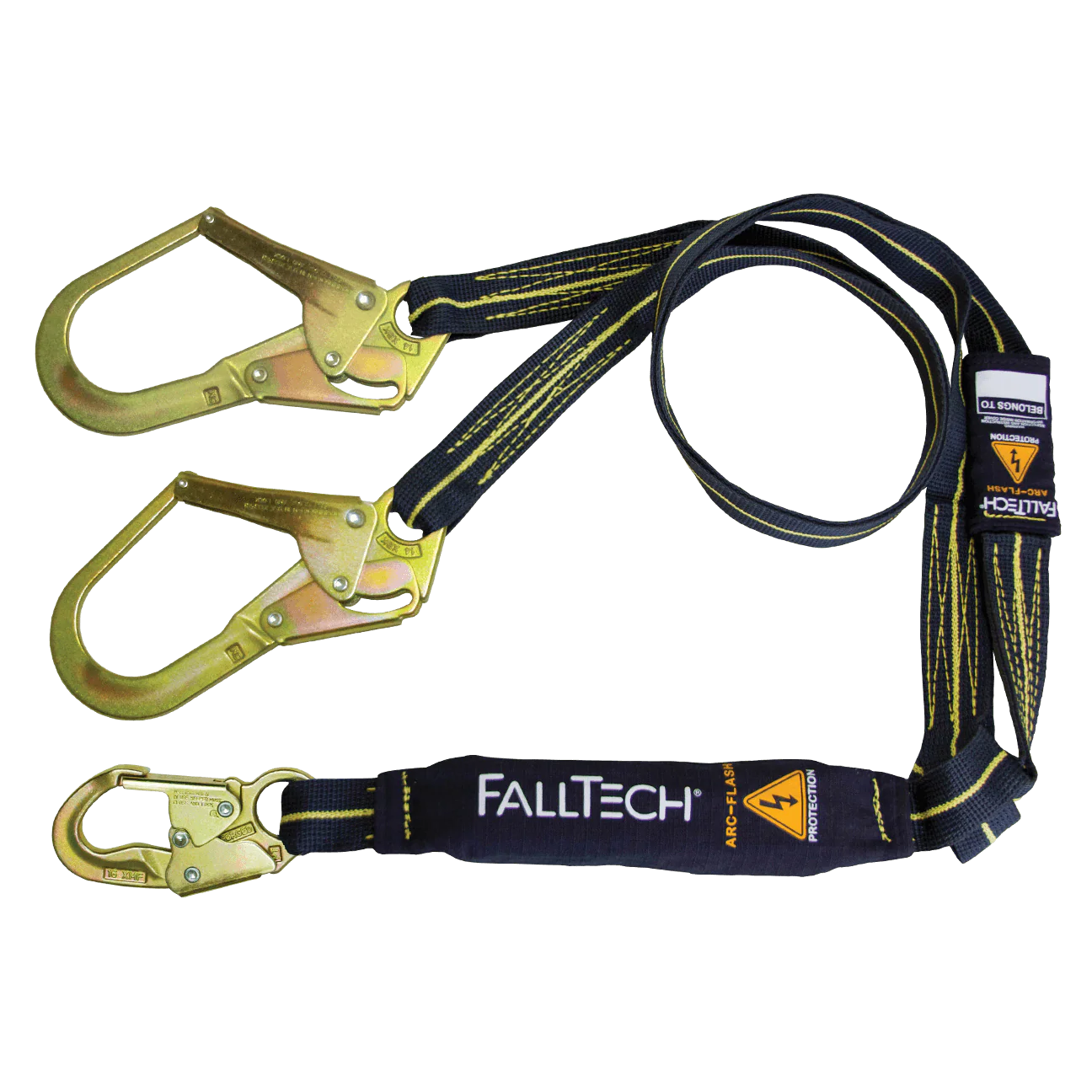 6' Arc Flash Energy Absorbing Lanyard, Double-leg with Steel Connectors