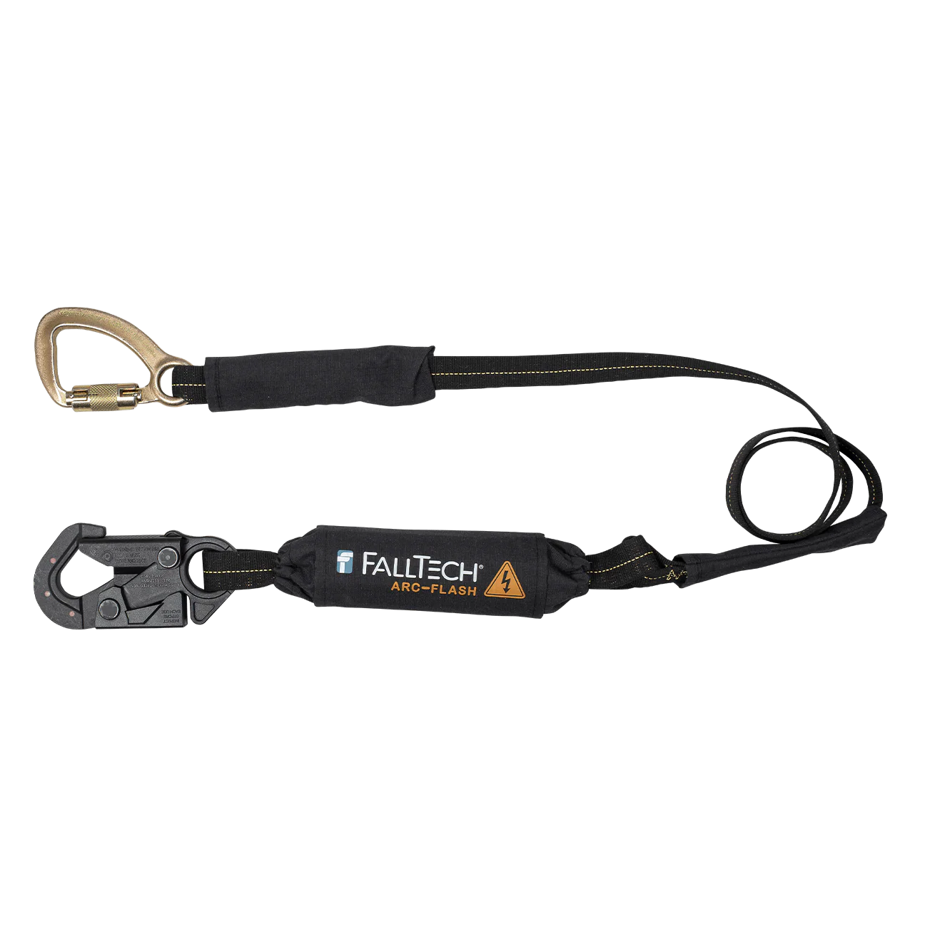 6' Arc Flash Energy Absorbing Lanyard, Single-leg with Dielectric Snap Hook and Steel 5k Carabiner