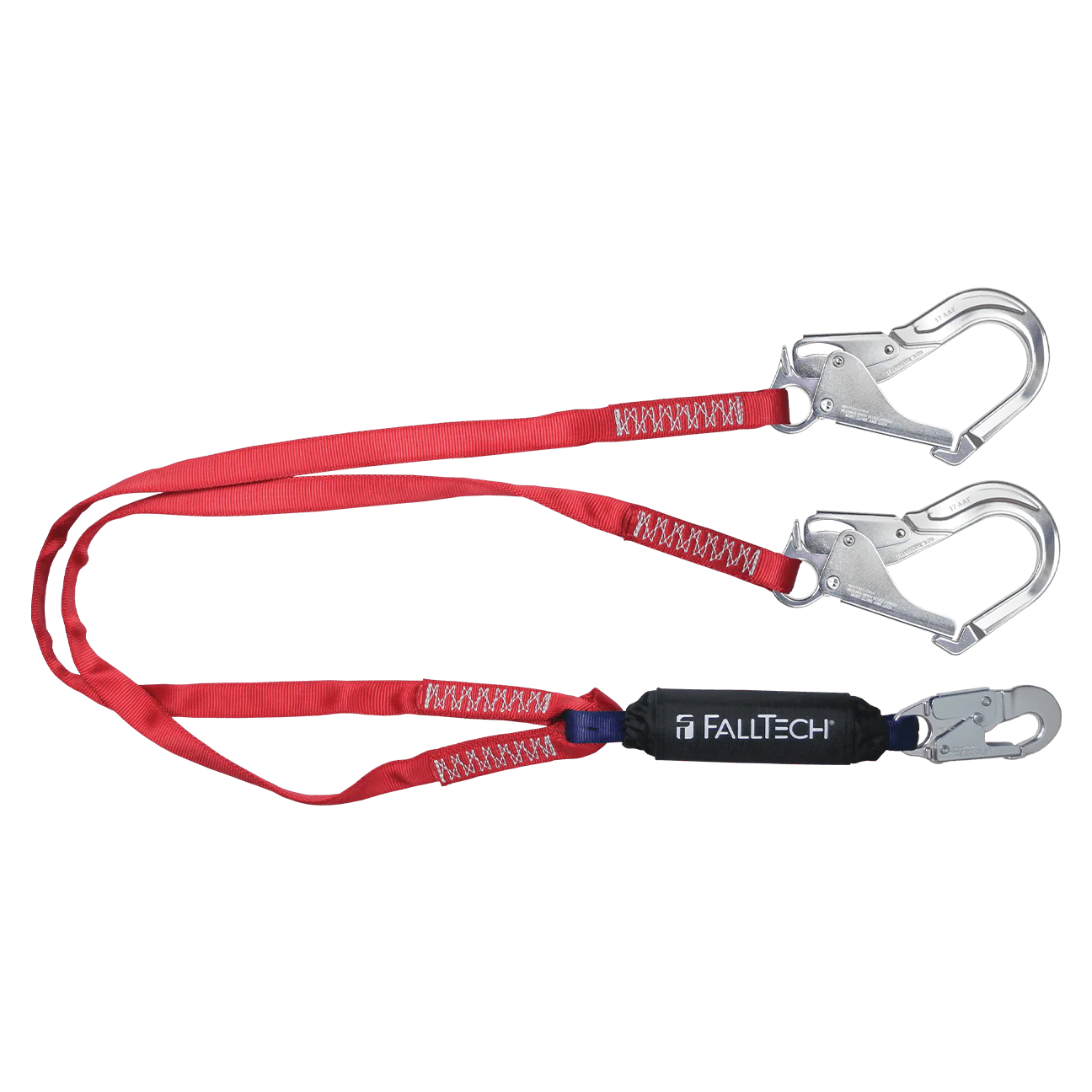 6' Ironman® 12' free fall Energy Absorbing Lanyard, Double-leg with Aluminum Connectors