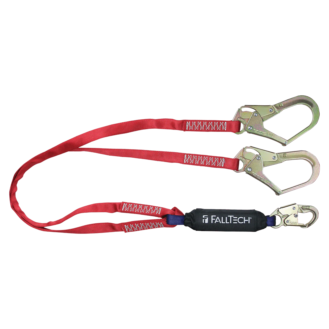 6' Ironman® 12' free fall Energy Absorbing Lanyard, Double-leg with Steel Connectors