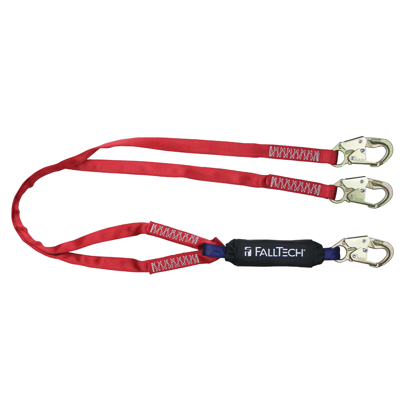 6' Ironman® 12' free fall Energy Absorbing Lanyard, Double-leg with Steel Snap Hooks