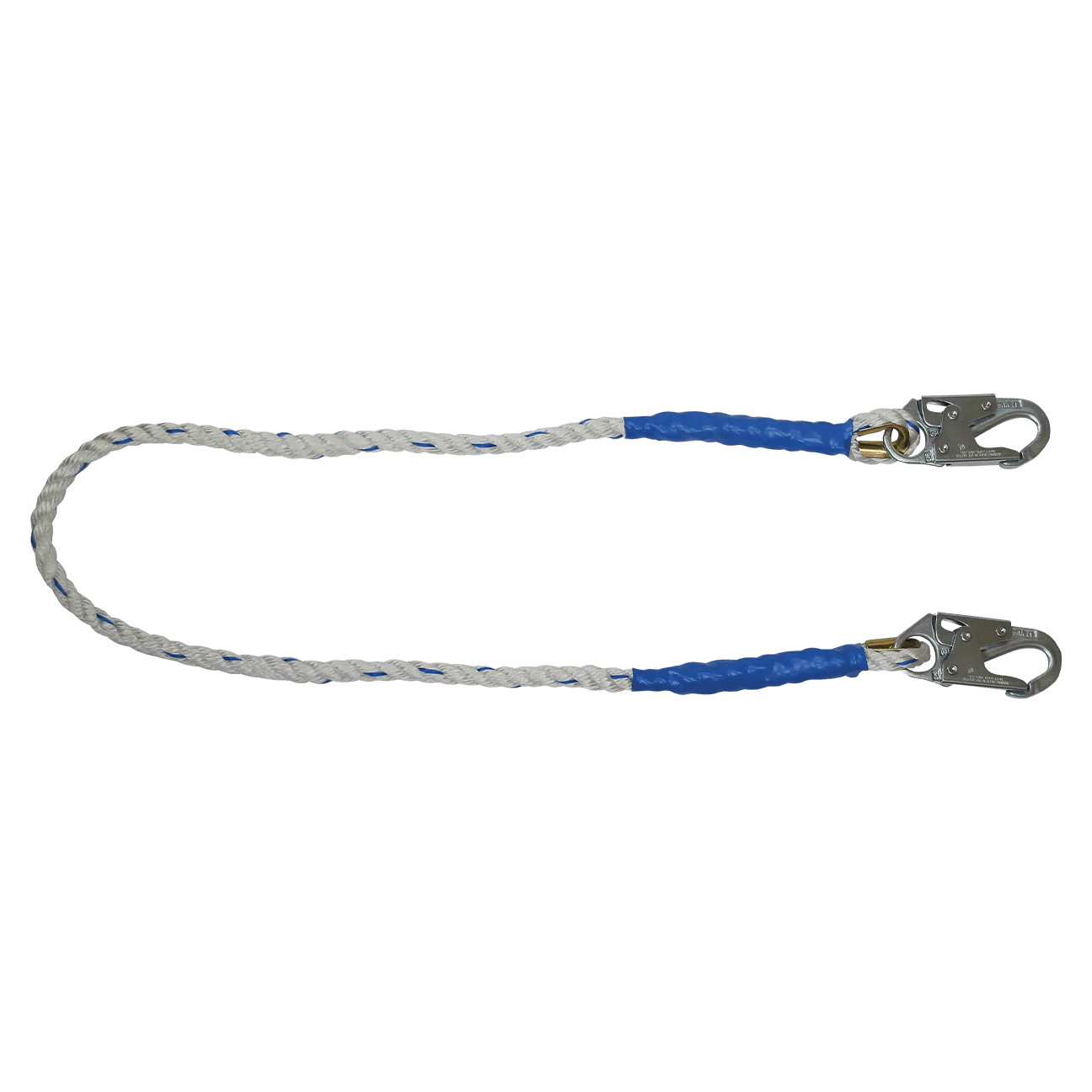 6' Rope Restraint Lanyard, Fixed-length with Steel Snap Hooks