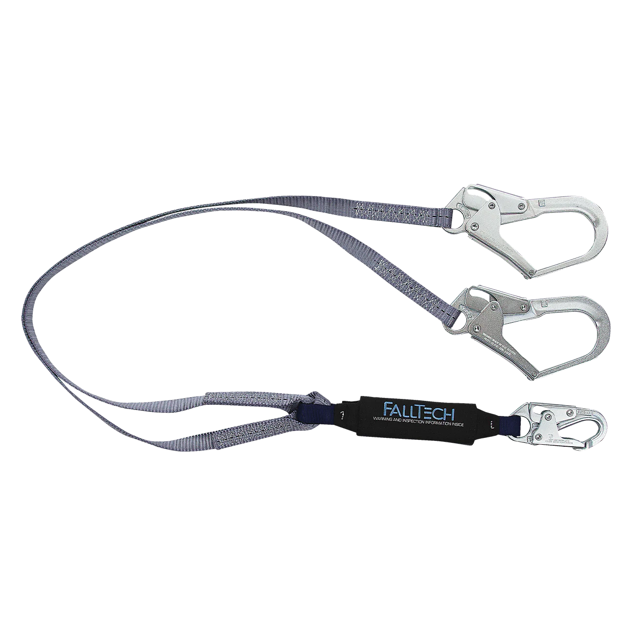 6' ViewPack® Energy Absorbing Lanyard, Double-leg with Steel Connectors