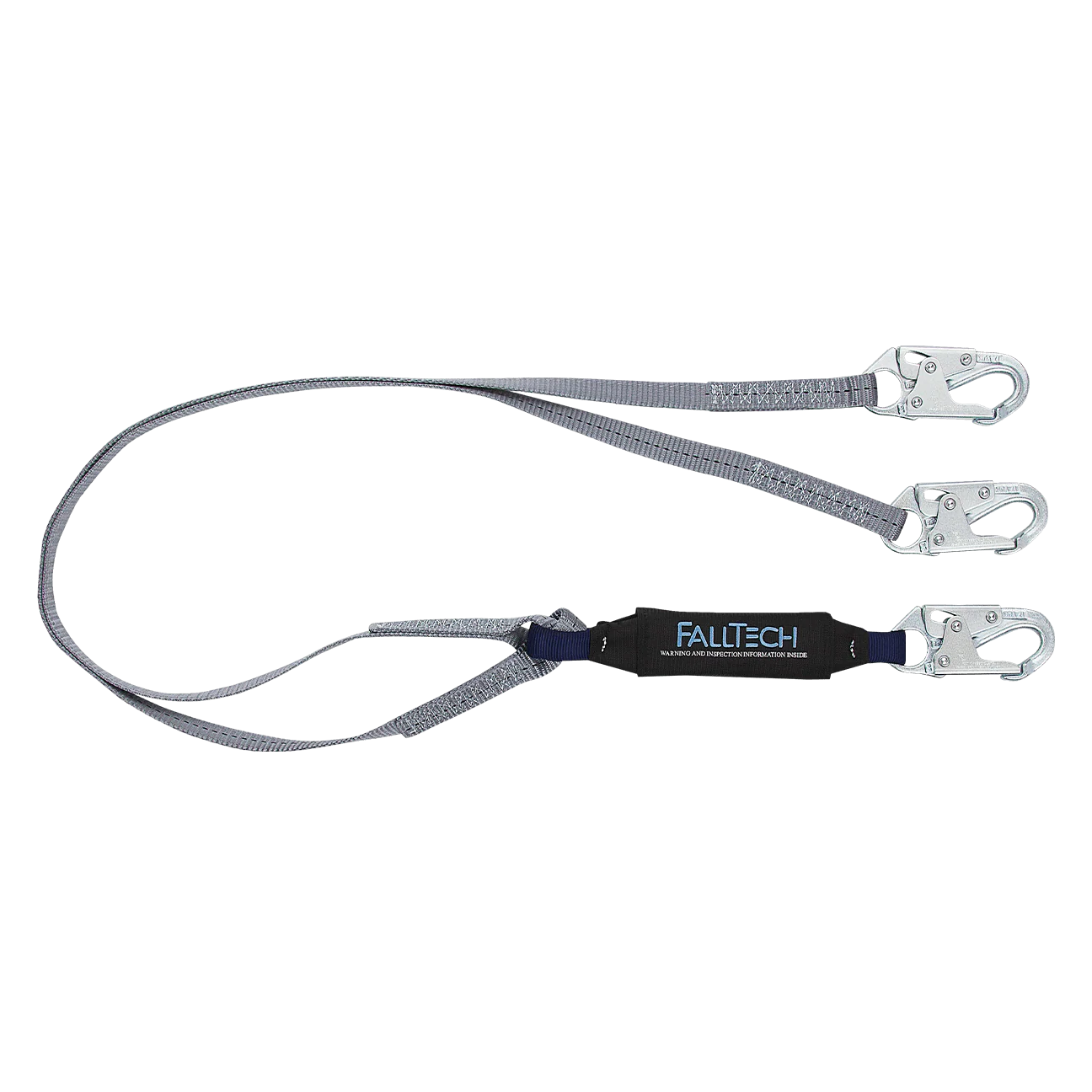 6' ViewPack® Energy Absorbing Lanyard, Double-leg with Steel Snap Hooks