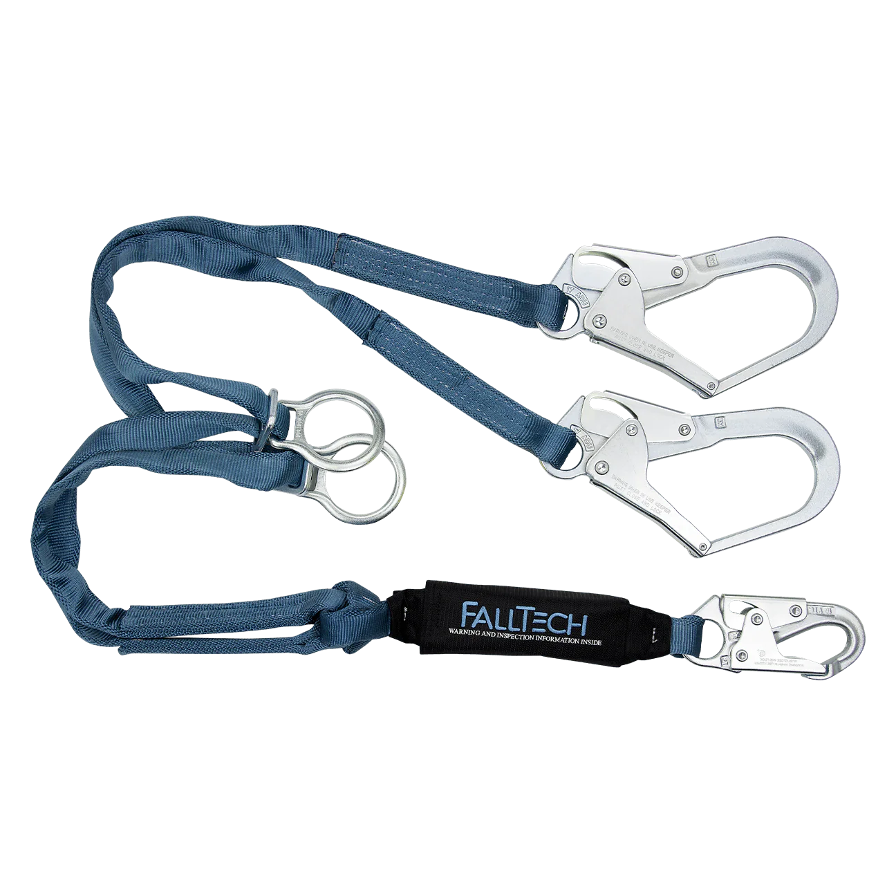 6' ViewPack® Tie-back Energy Absorbing Lanyard, Double-leg with Steel Connectors - CSA