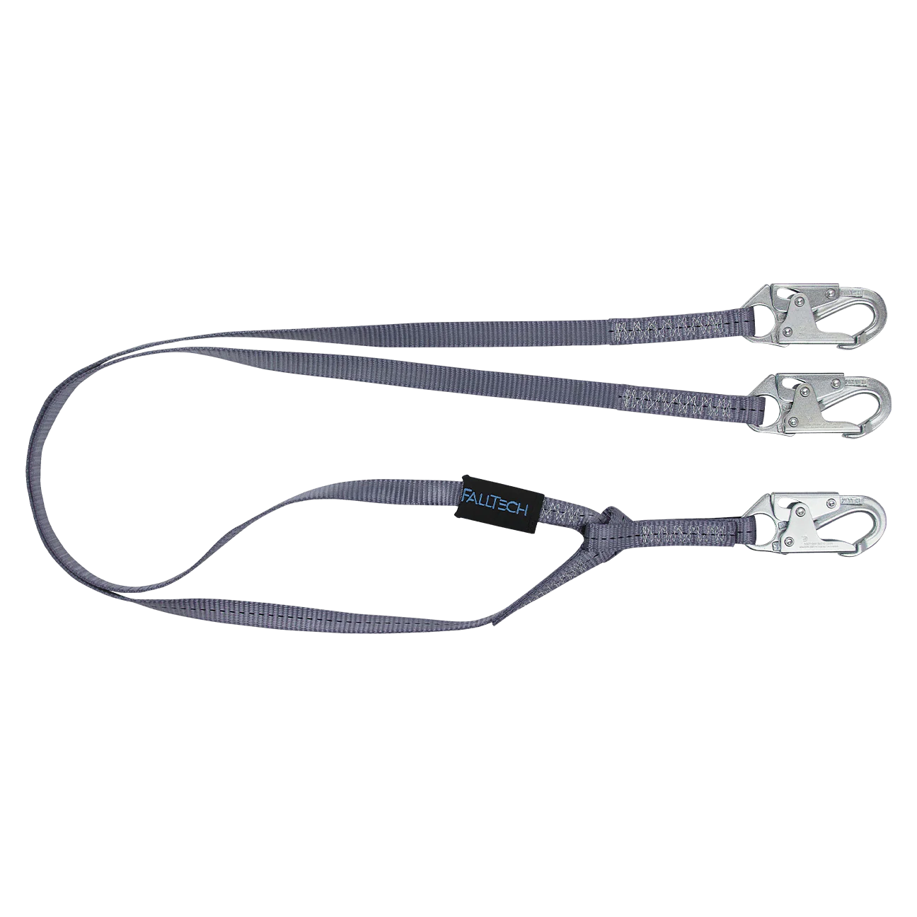 6' Web Restraint Lanyard, Double-leg Fixed-length with Steel Snap Hooks