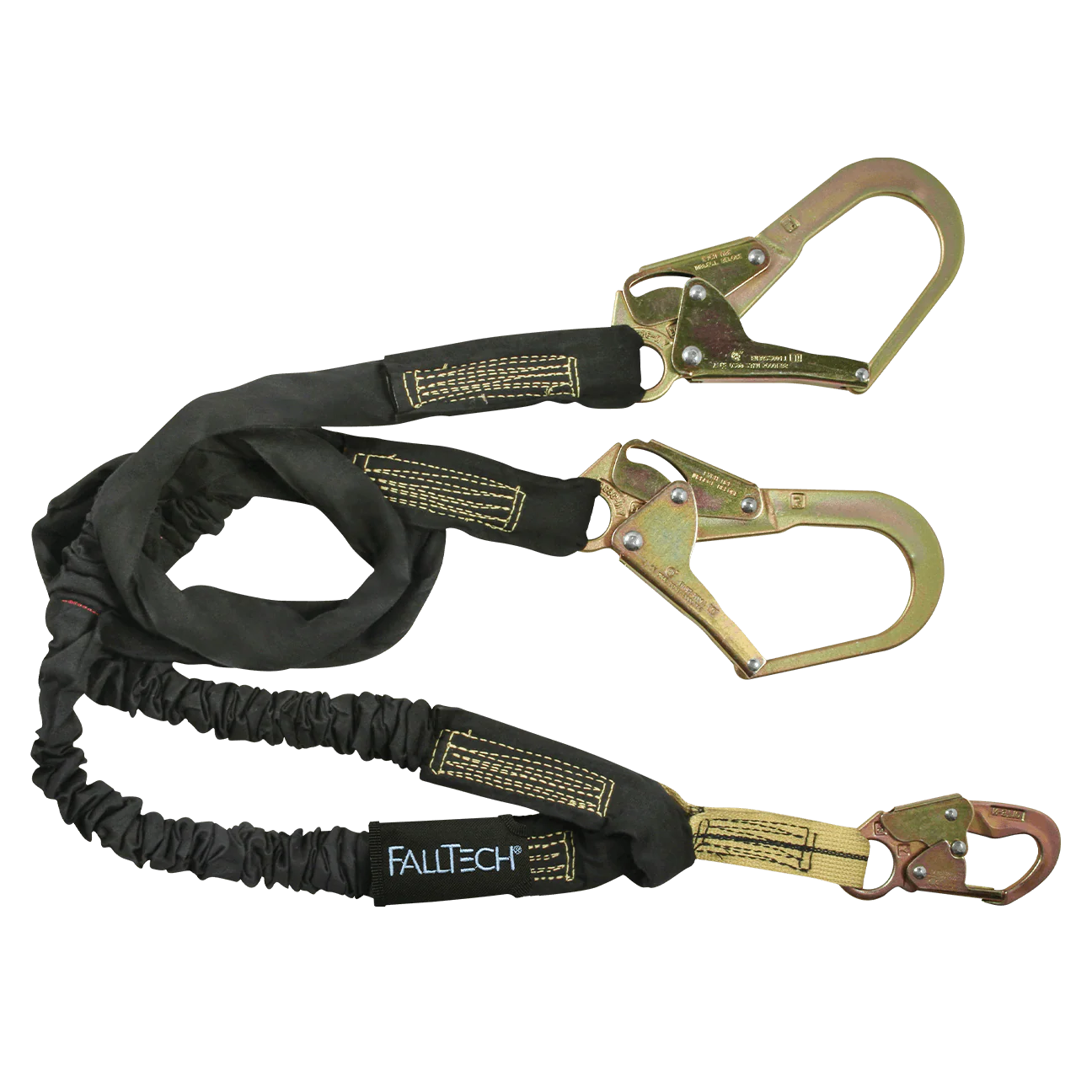 6' WeldTech® Nomex® Energy Absorbing Lanyard, Double-leg with Steel Rebar Hooks