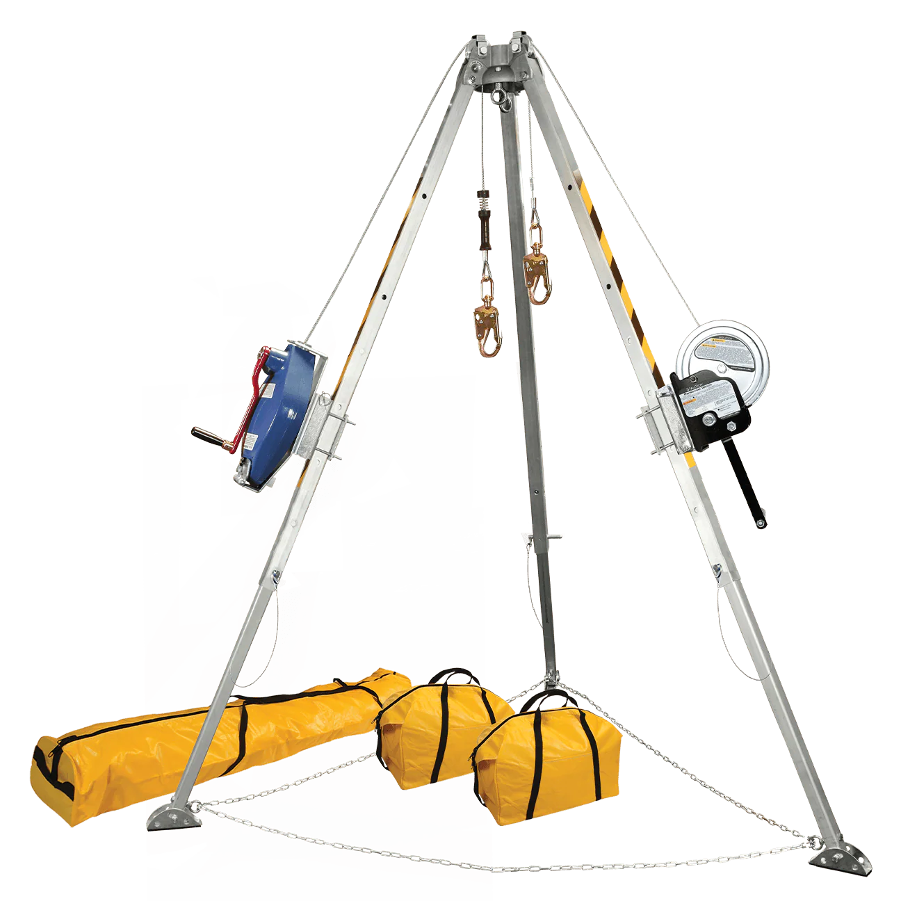 8' Confined Space Tripod System with 60' Stainless Steel SRL-R and Personnel Winch