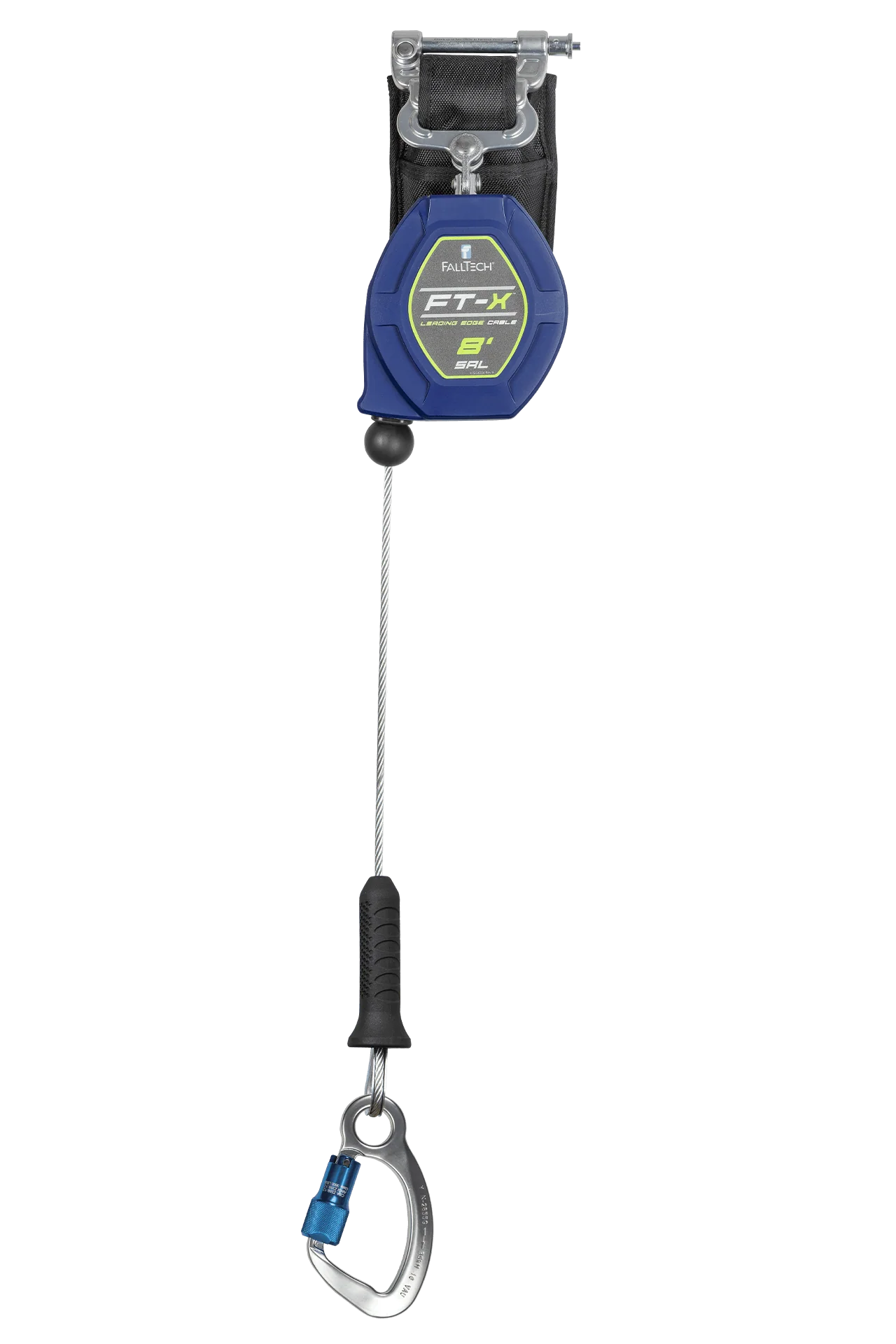 8' FT-X™ Cable Class 2 Leading Edge Personal SRL, Single-leg with Aluminum CE Carabiner