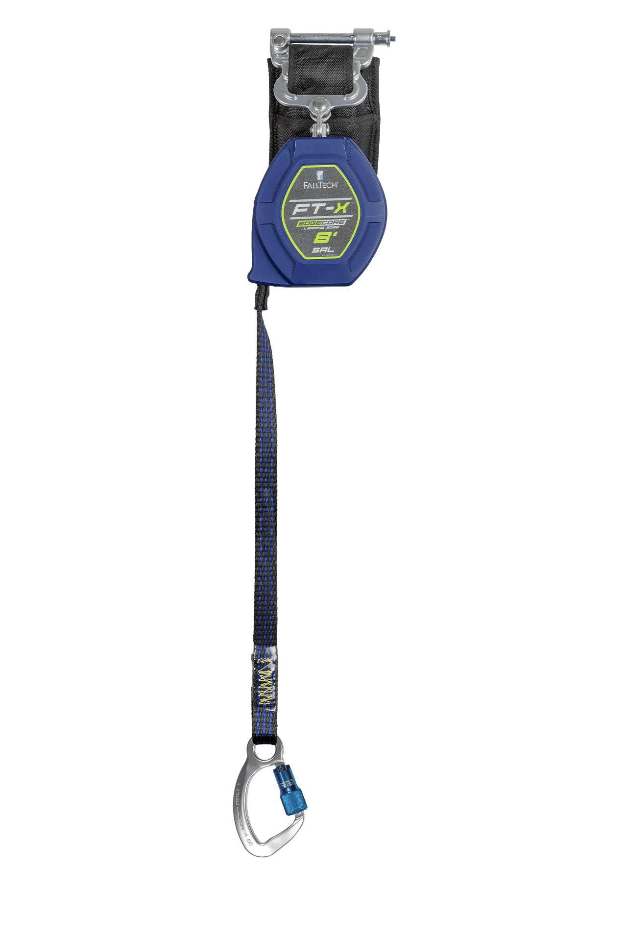 8' FT-X™ EdgeCore™ Class 2 Leading Edge Personal SRL, Single-leg with Aluminum CE Carabiner