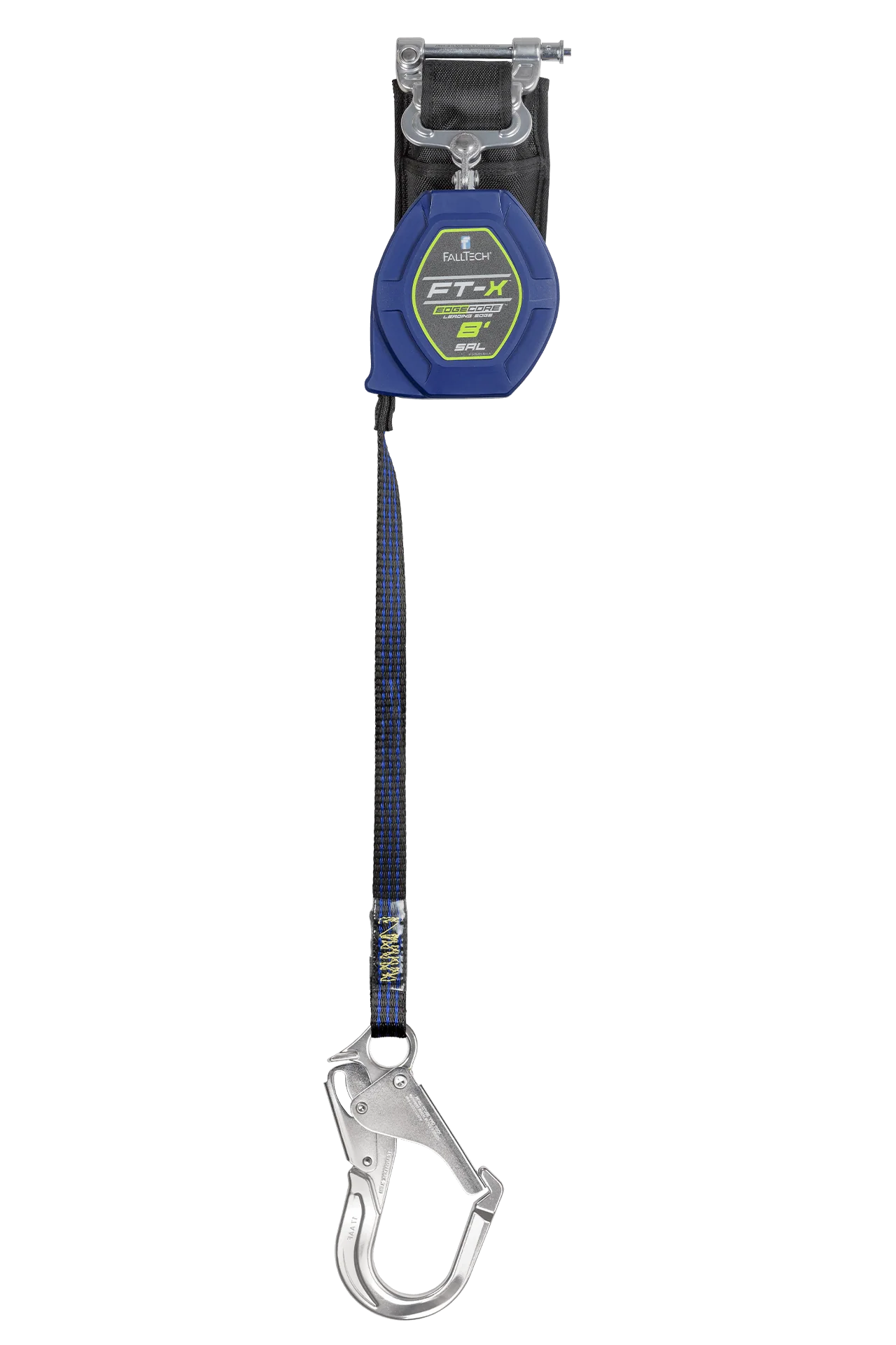 8' FT-X™ EdgeCore™ Class 2 Leading Edge Personal SRL, Single-leg with Aluminum Rebar Hook