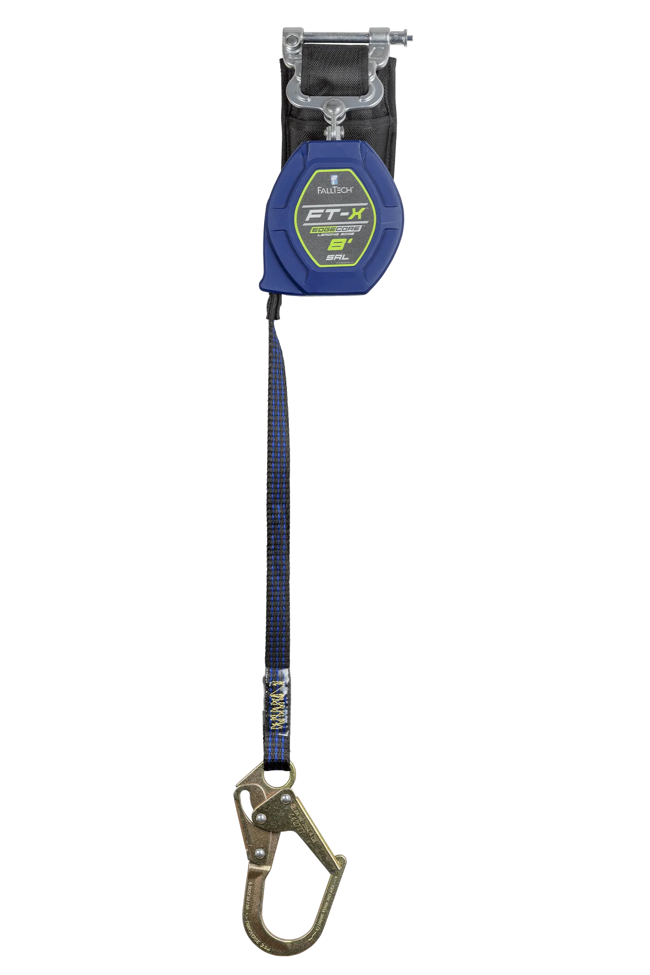 8' FT-X™ EdgeCore™ Class 2 Leading Edge Personal SRL, Single-leg with Steel Mini Rebar Hook