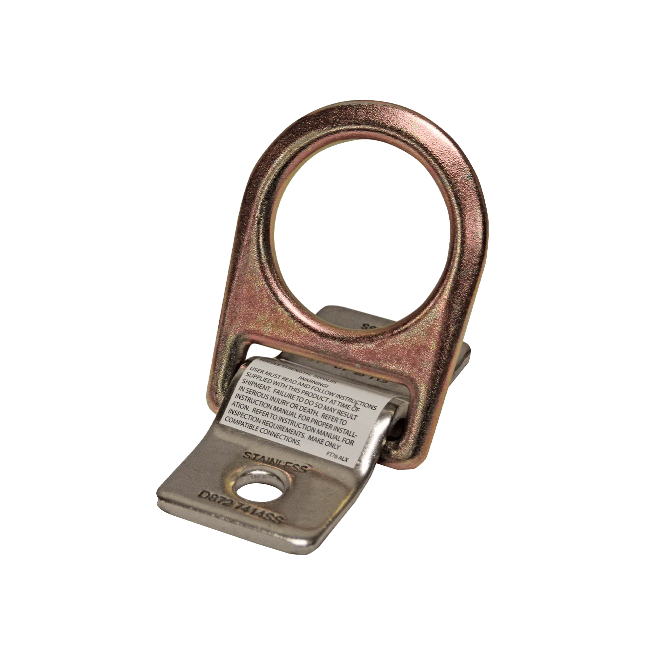 Bolt-on D-ring Anchor with Stainless Steel Installation Plate