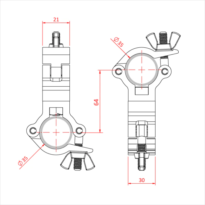 Doughty 35mm Atom 90° Fixed Coupler - Image 3