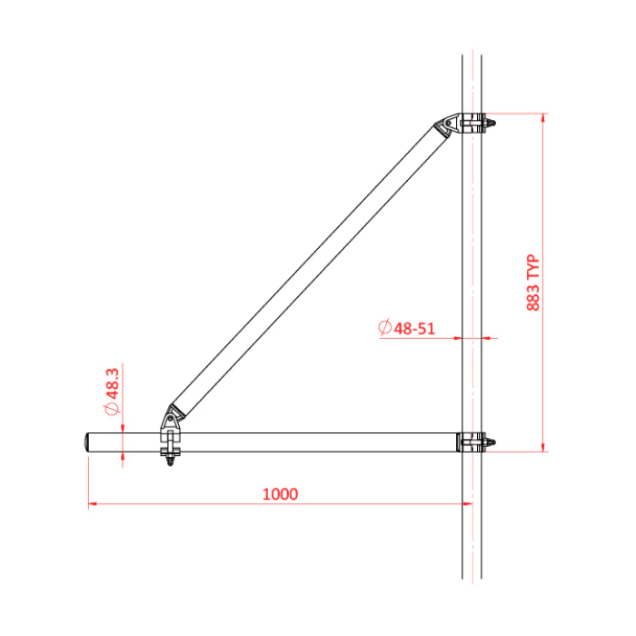 Doughty Aluminium Braced Boom Arms - Image 2