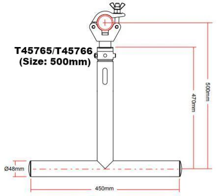 Doughty Modular Drop Arm Tee ⌀2'' (Aluminum) - Image 4