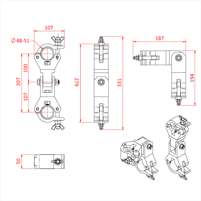 Doughty Pivot Hinge with Two Clamps, (Cheeseboro) - Image 6
