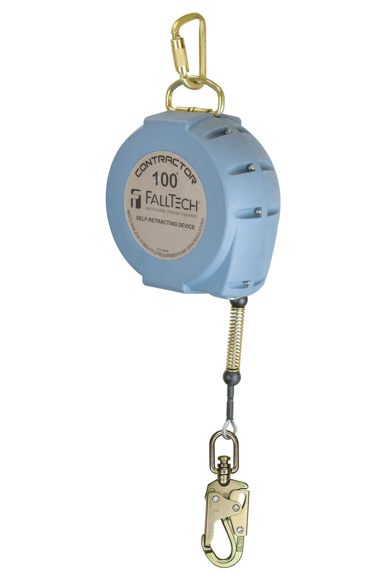 FallTech® Contractor SRL with 100' Galvanized Cable and Anchorage Carabiner