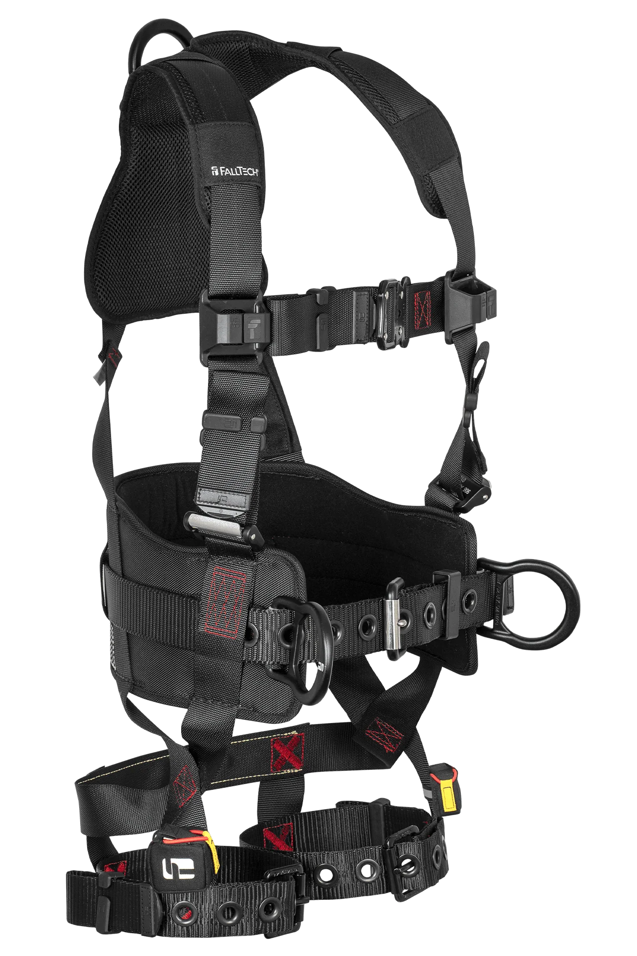 FT-Iron 3D Construction Belted Full Body Harness, Tongue Buckle Leg Adjustment