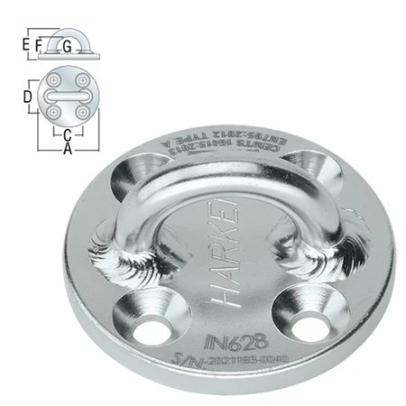 Harken 57mm 316 Stainless Steel Round Standard Padeye