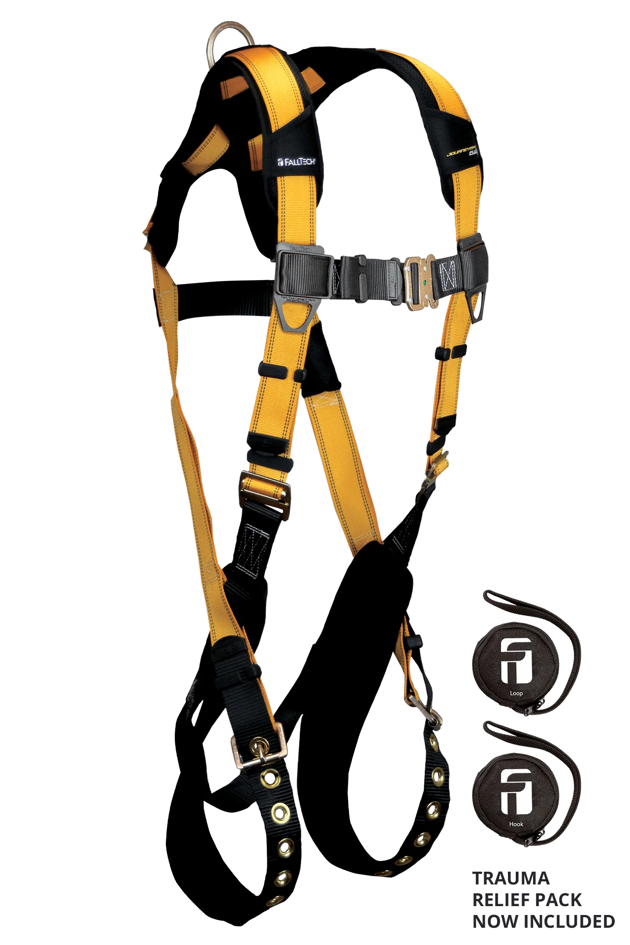 Journeyman Flex® Steel 1D Standard Non-belted Full Body Harness, Tongue Buckle Leg Adjustment