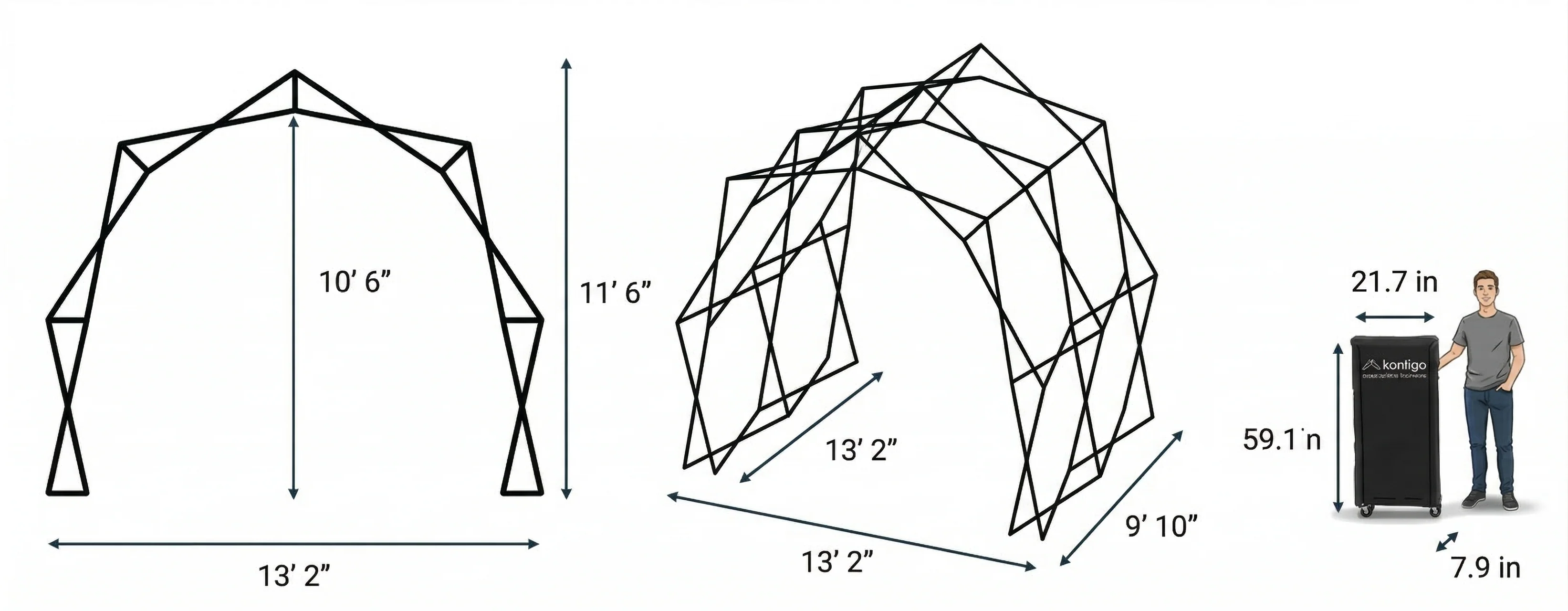 Konligo: The Tent - Professional 13' x 10' Foldable Event Structure - Image 9
