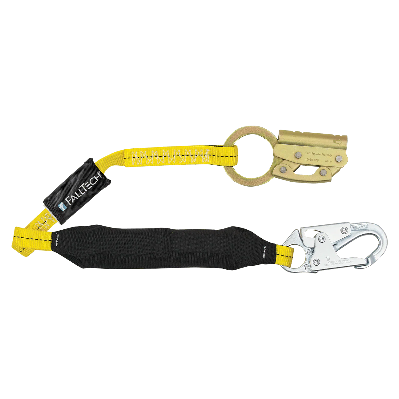 Manual Rope Adjuster with 3' FT Basic® Soft Pack Energy Absorbing Lanyard