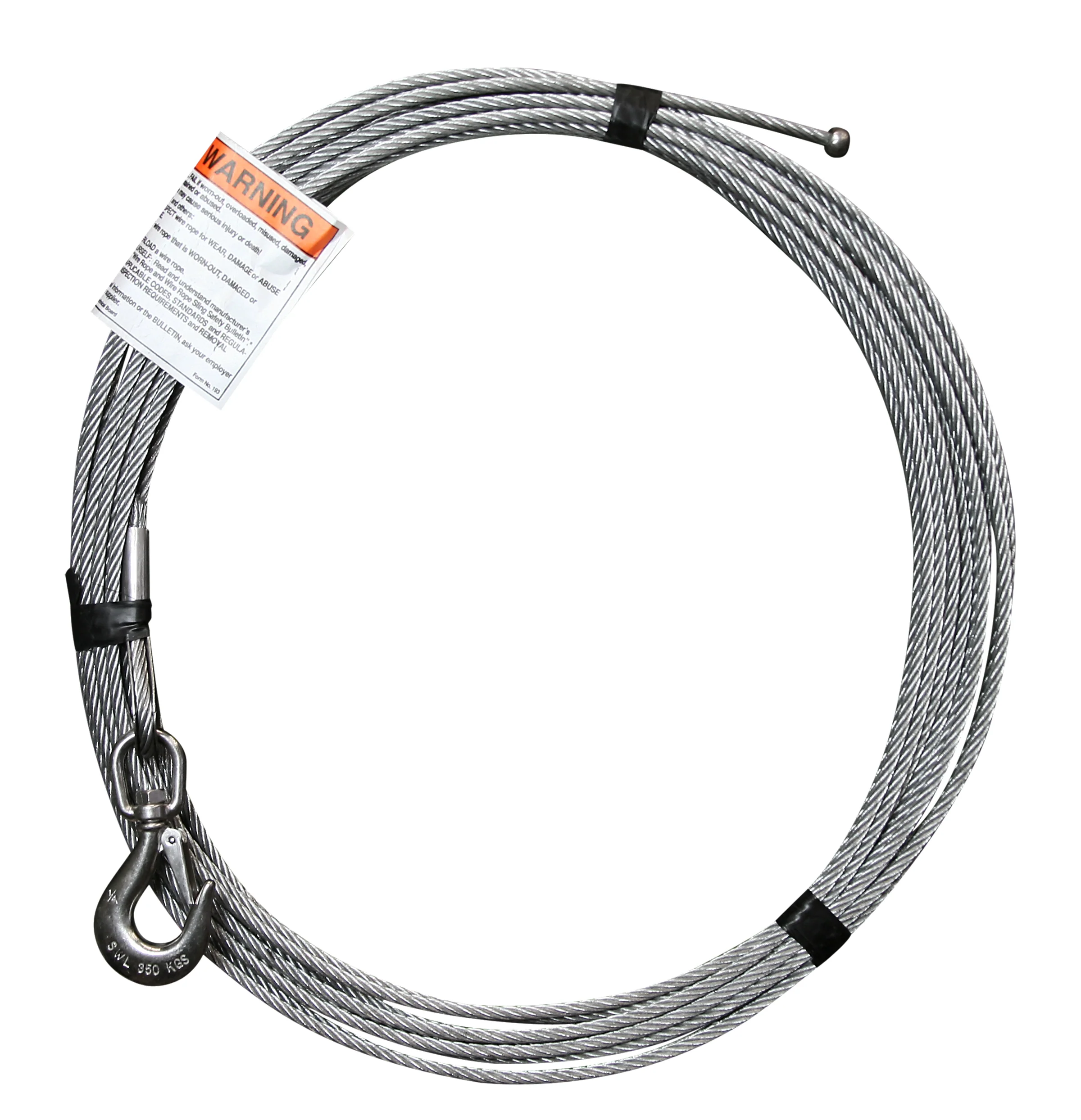 OZ Lifting 1/4" Galvanized Cable with a Ball