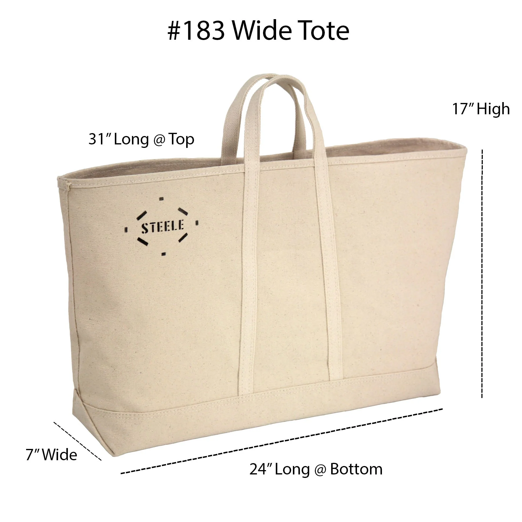 Steele Canvas Basket Corp Natural Canvas Tote Bag - Wide 5" - Image 6