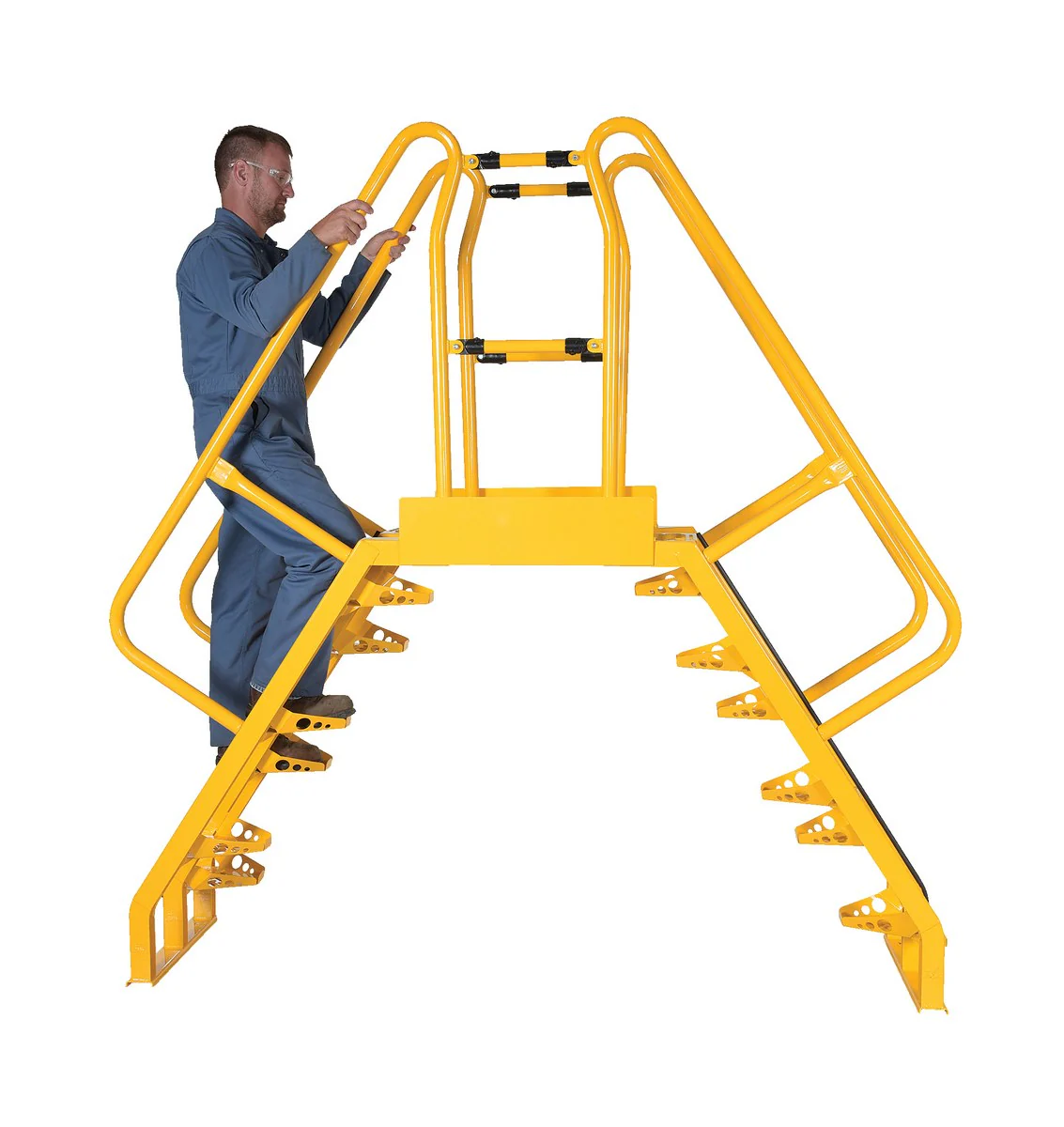 Vestil Manufacturing Corp Alternating Step Cross-Over Ladders