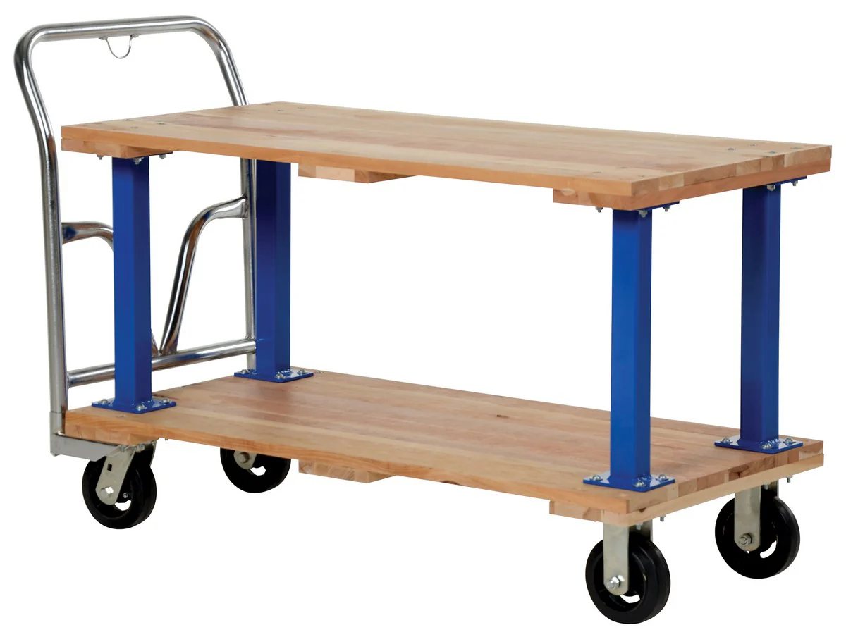 Vestil Manufacturing Corp Double & Triple Decker Hardwood Platform Carts - Image 2