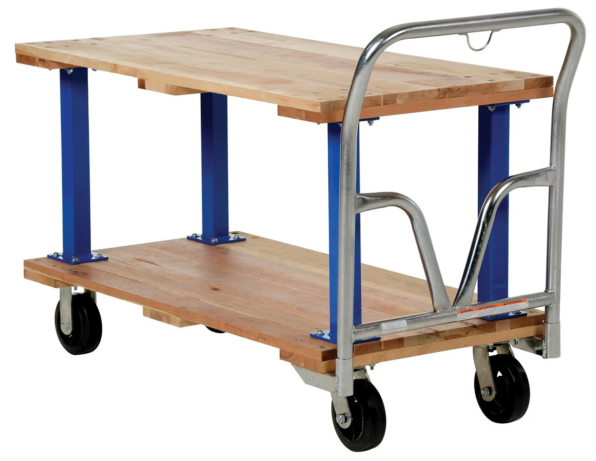 Vestil Manufacturing Corp Double & Triple Decker Hardwood Platform Carts - Image 4