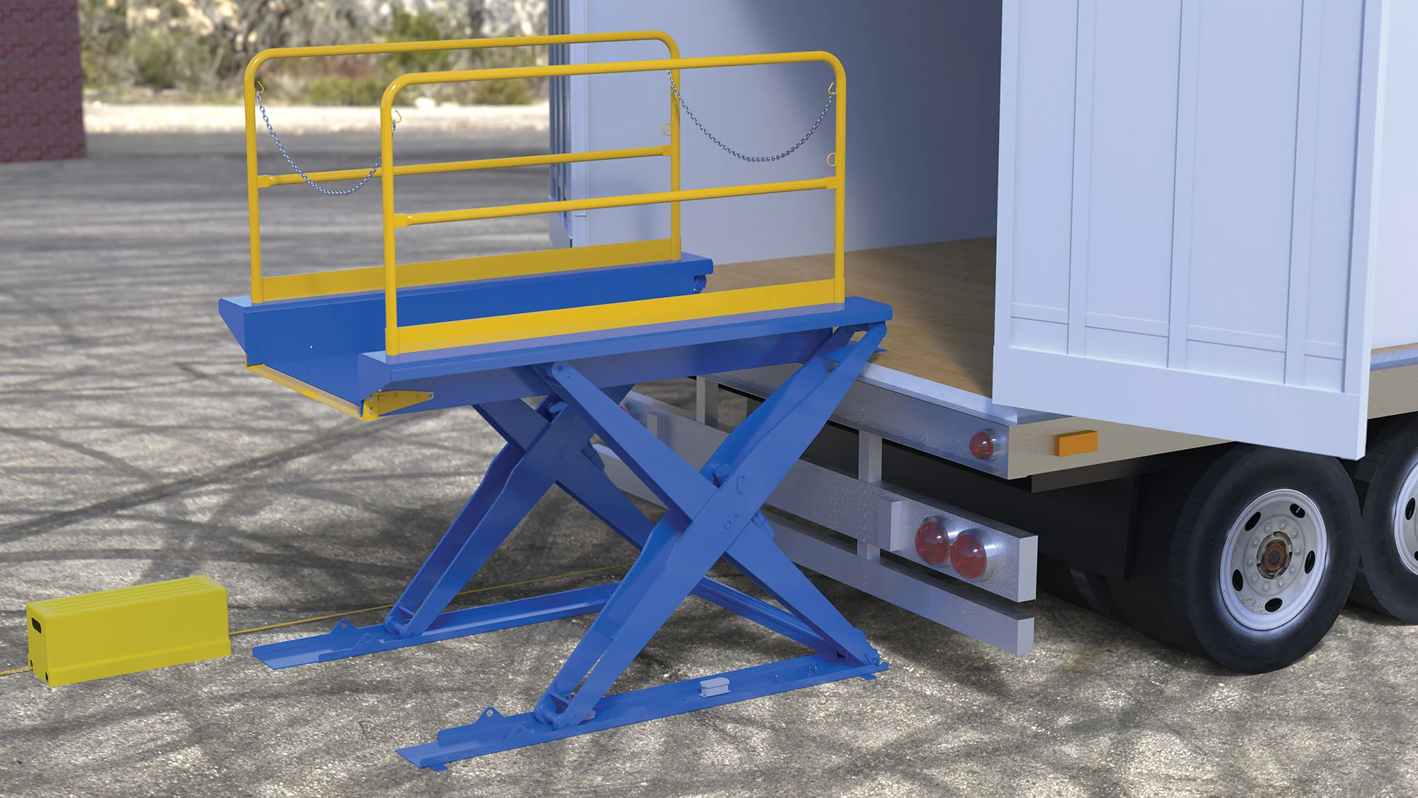 Vestil Manufacturing Corp Ground Lift Scissor Tables with Handrails - Image 4