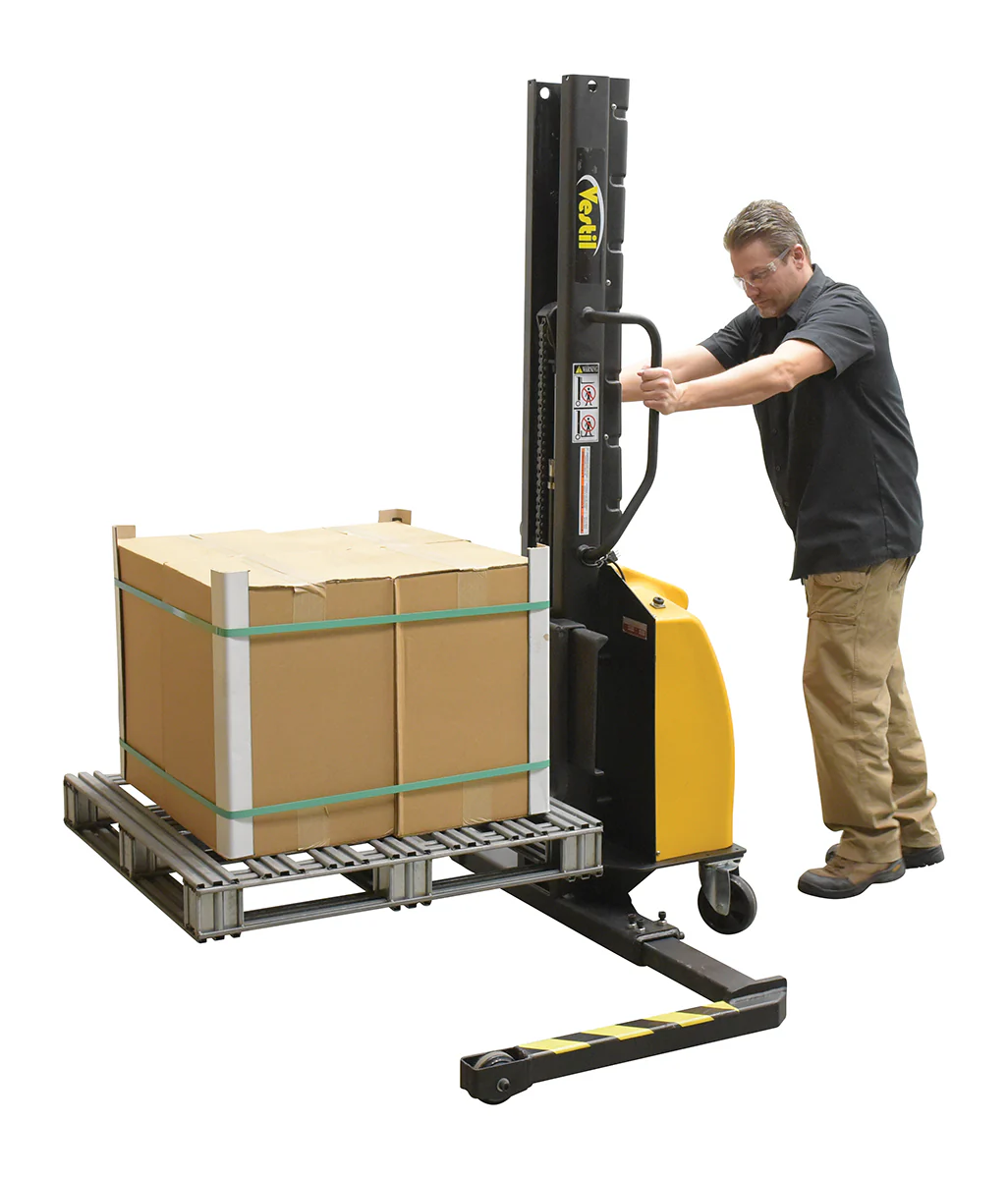Vestil Manufacturing Corp Narrow Mast Stackers with Powered Lift - Image 2