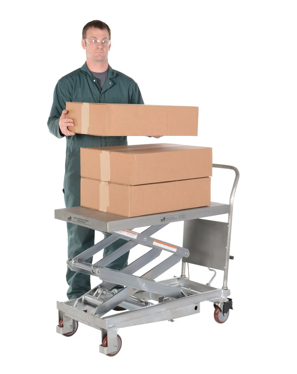 Vestil Manufacturing Corp Partially Stainless Steel Hydraulic Elevating Carts - Image 3