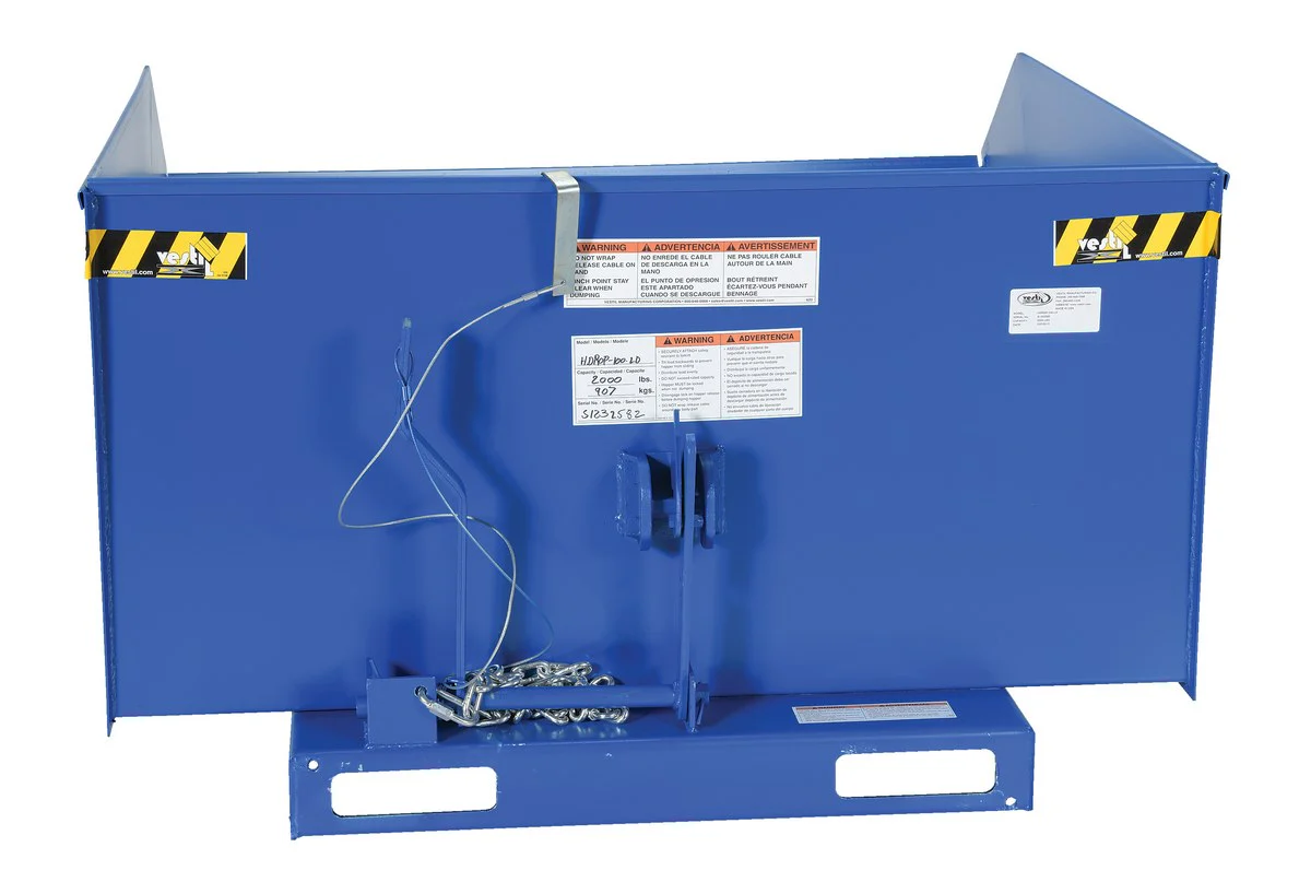 Vestil Manufacturing Corp Self-Dumping Steel Hoppers with Fold Down Front - Image 7