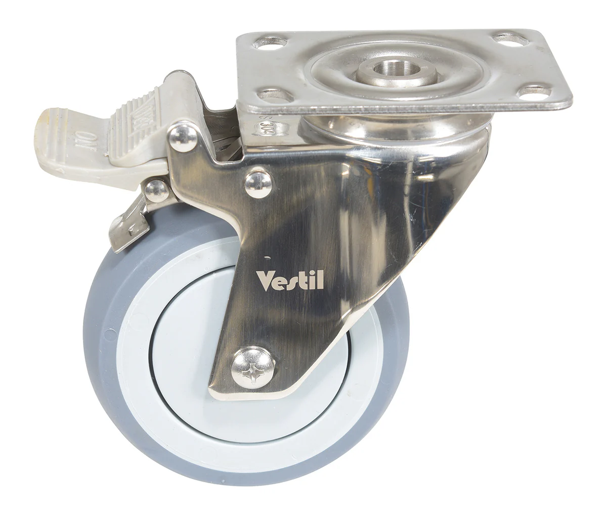 Vestil Manufacturing Corp TPR(Thermoplastic Rubber) On Stainless Steel Casters - Image 4